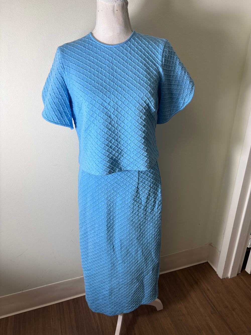 Pearl by Lela Rose Teal Top and Skirt Set Sz S